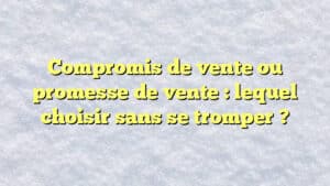 Compromis de vente ou promesse de vente : lequel choisir sans se tromper ?